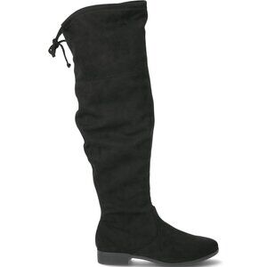 Over The Knee Stretch Faux Suede Black Boots WOMEN'S SIZE 7 NEW
